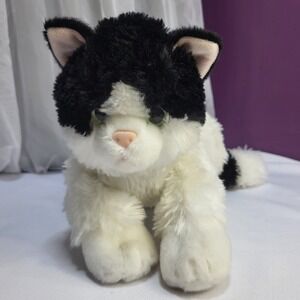 Aurora 12" Oreo Black White Cat Flopsie Plush Stuffed Animal Toy #31420